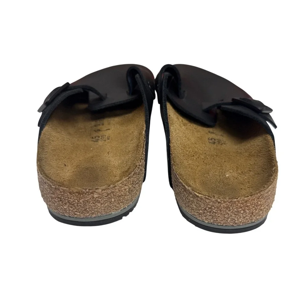 Birkenstock Boston Super Grip Mens Size 12 Black Leather Slip Resistant Clogs
